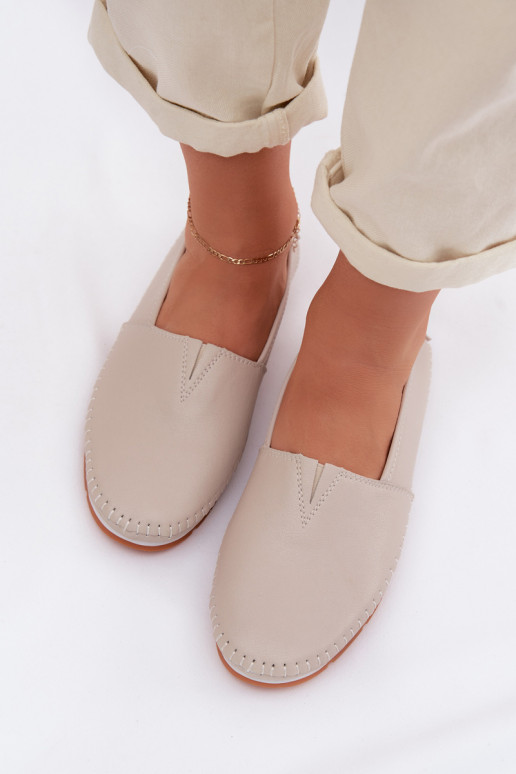 Kožené topánky Dámske S.Barski LR61-7051 béžová