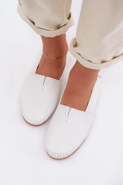 Kožené topánky Dámske S.Barski LR61-7051 biela farba