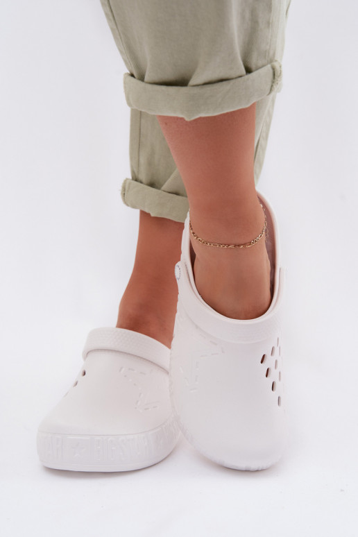 Papuče Dreváky Dámske Ľahké papuče Big Star TT274A081 biela farba