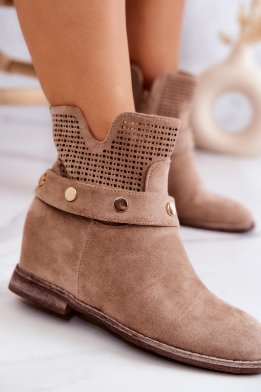 s prvkami prelamovania Jar Dámske Čižmy béžová Royale