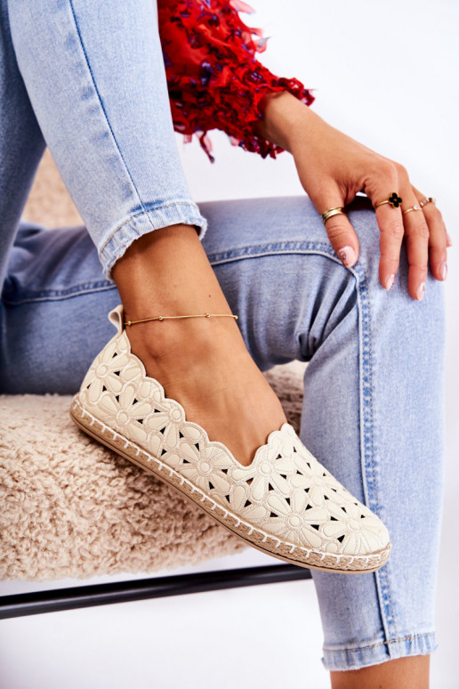 Dámske Trvalý model Balerínky s kvetmi béžová Vennice