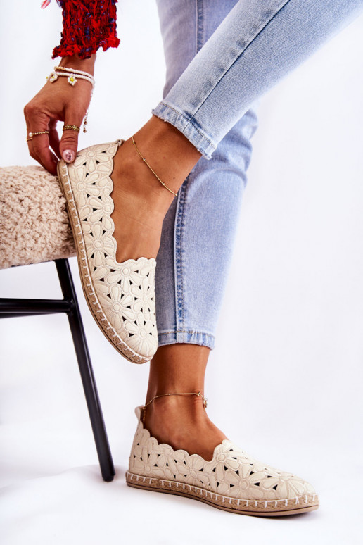 Dámske Trvalý model Balerínky s kvetmi béžová Vennice