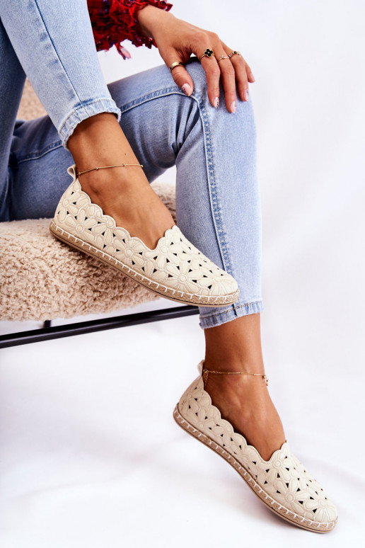 Dámske Trvalý model Balerínky s kvetmi béžová Vennice