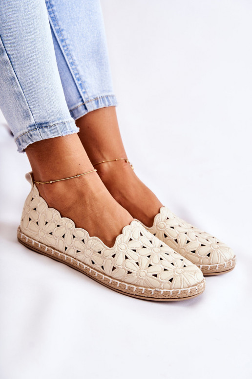 Dámske Trvalý model Balerínky s kvetmi béžová Vennice