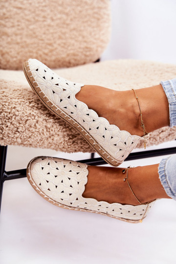 Dámske Trvalý model Balerínky s kvetmi biela farba Vennice 2