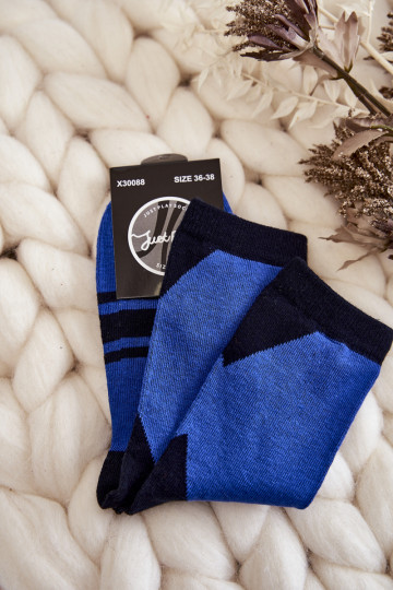 Ponožky Dva odtiene S pruhmi Modráčierna 2