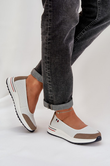 Balerínky Zapnuté INedge biela farba Nelviera