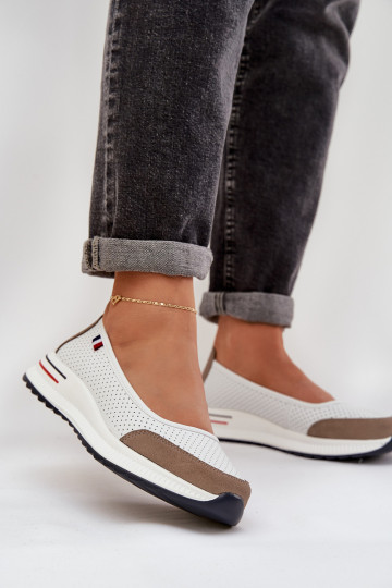 Balerínky Zapnuté INedge biela farba Nelviera 2