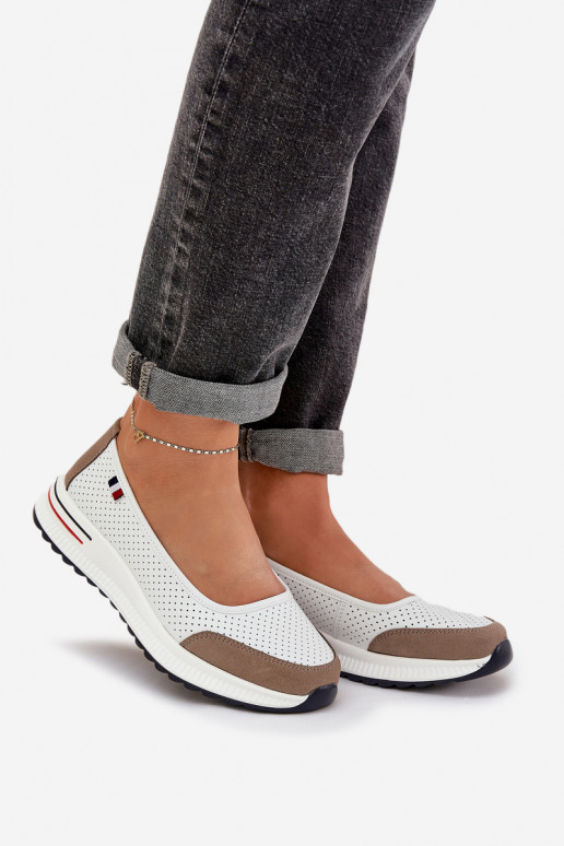 Balerínky Zapnuté INedge biela farba Nelviera