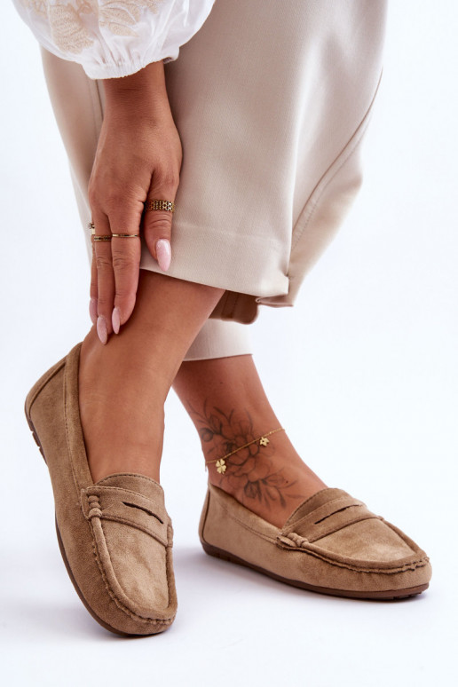 Elegantné semišové mokasíny Hnedá farba Lenvie