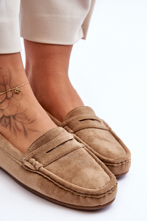Elegantné semišové mokasíny Hnedá farba Lenvie