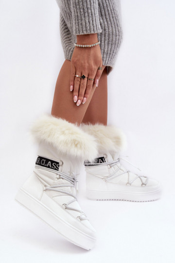 Dámske Snehule so šnúrkami biela farba Santero - biela farba