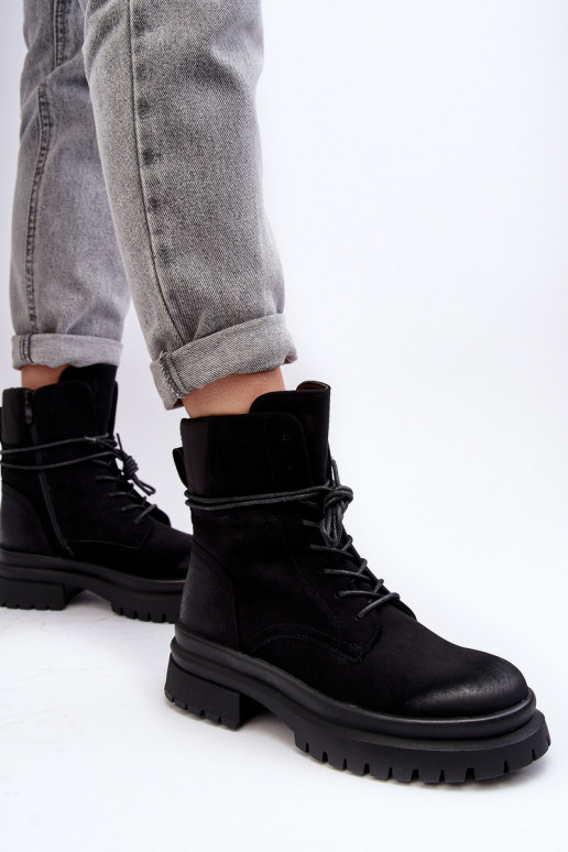 Dámske čižmy Zapnuté hrubej podrážke čierna Zapnutérelona