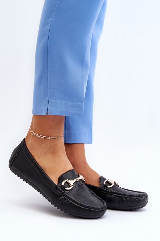 Dámske Klasický model Mokasíny Eko Kožené čierna Demese