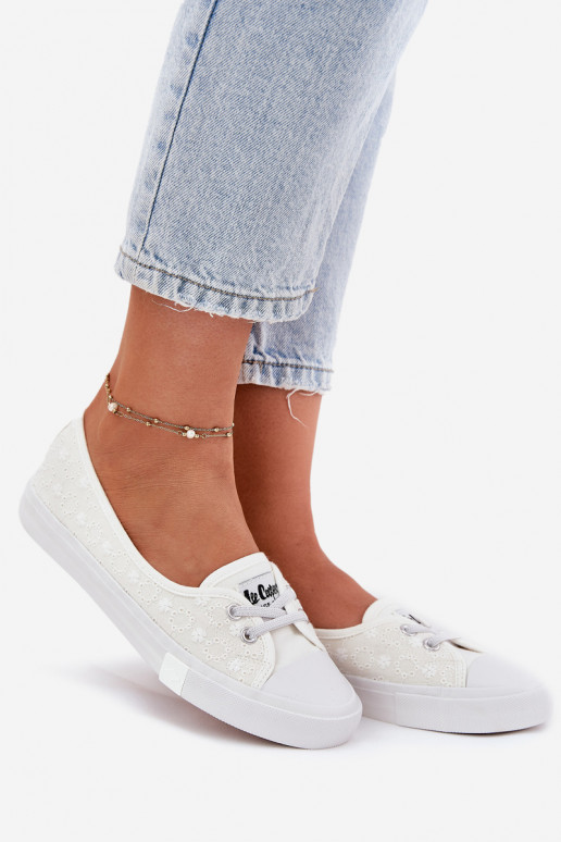 Tenisky Bežná obuvHaftem Lee Cooper LCIN-25-31-3447L biela farba