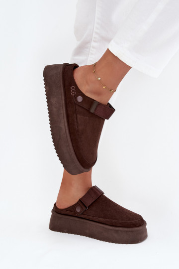 Snehule Dámske s platformous lepiacim zapínanímem CzekoladoIne Jorielle