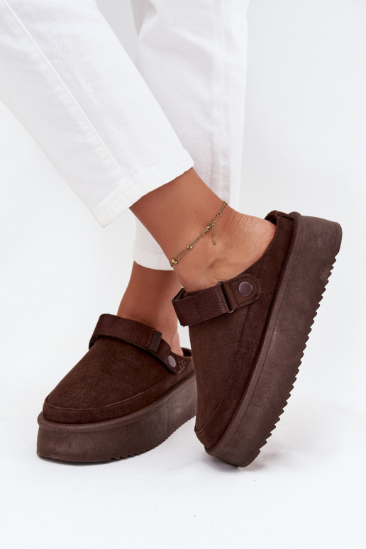 Snehule Dámske s platformous lepiacim zapínanímem CzekoladoIne Jorielle