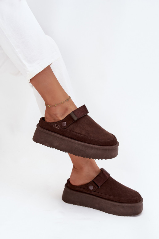 Snehule Dámske s platformous lepiacim zapínanímem CzekoladoIne Jorielle