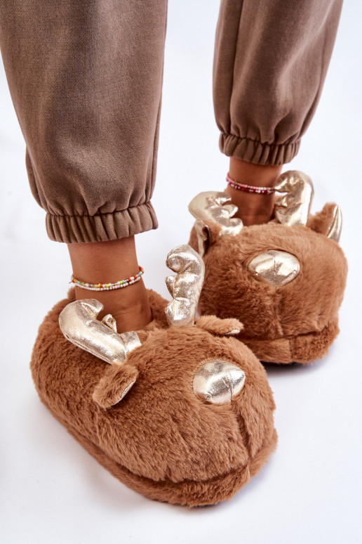 Dámske s kožušinou Trvalý model papuče Soby Hnedá farba Comet