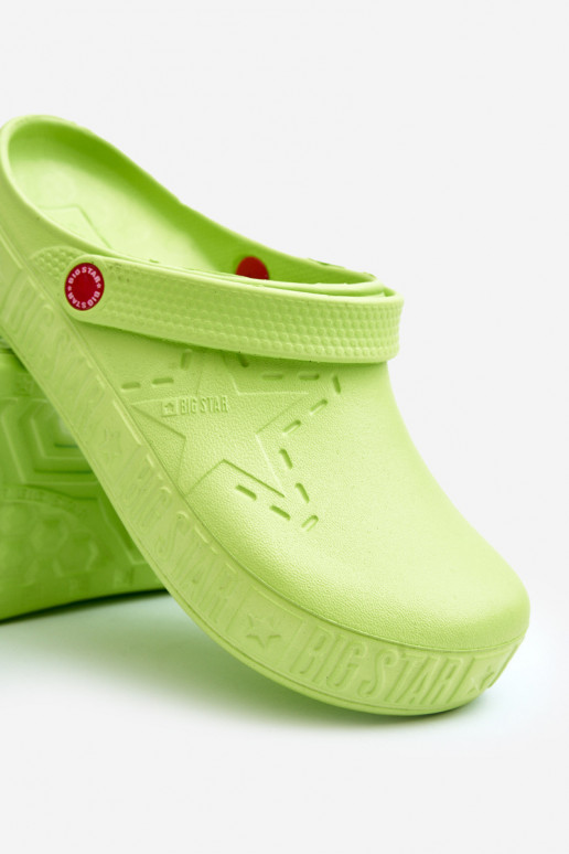 pre mužov Ľahké papuče Dreváky Big Star II175005 zelená farba