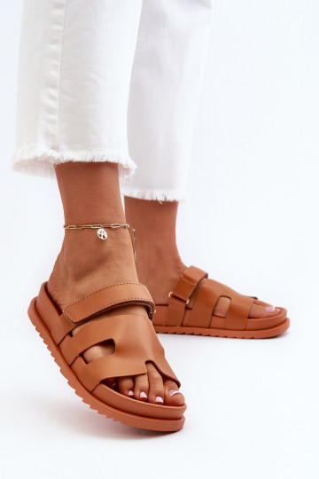 Klasický model Dámske papuče Hnedá farba Molie