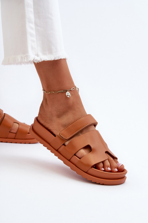 Klasický model Dámske papuče Hnedá farba Molie