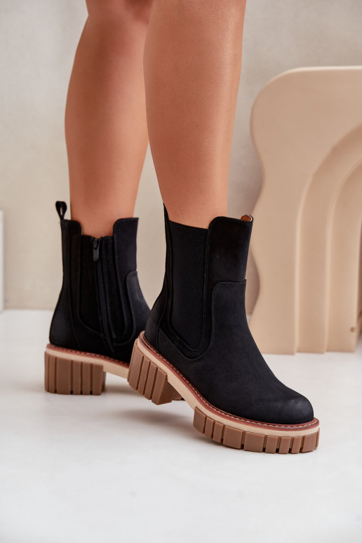 štýlové čižmy Zapnuté Hrad zahriať sa čierna Linneviae