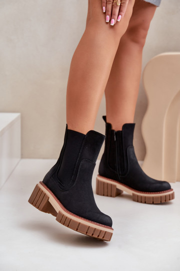 štýlové čižmy Zapnuté Hrad zahriať sa čierna Linneviae 2