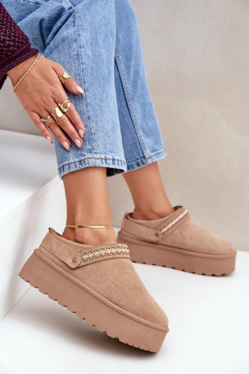 Snehule S Ornatem Haftem béžová Selithria