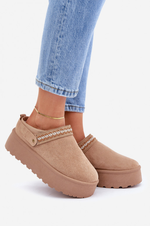 Snehule S Ornatem Haftem béžová Selithria