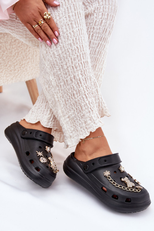 Ľahké papuče Dámske papučePrzypinkami čierna Linaviela