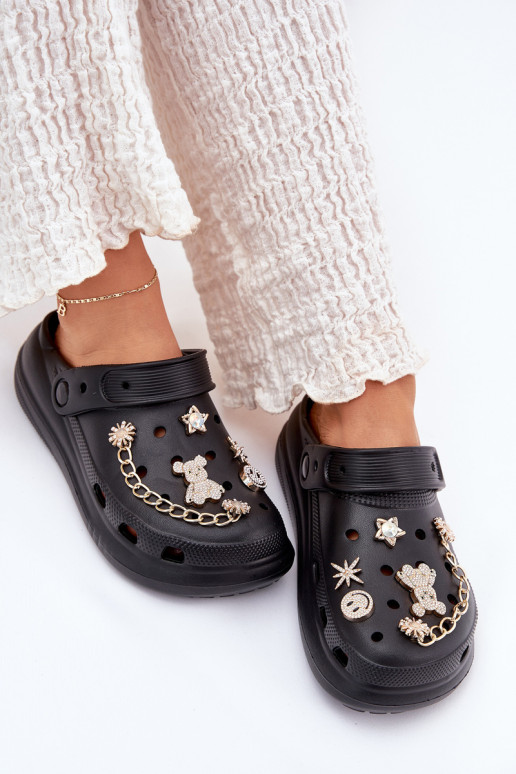 Ľahké papuče Dámske papučePrzypinkami čierna Linaviela