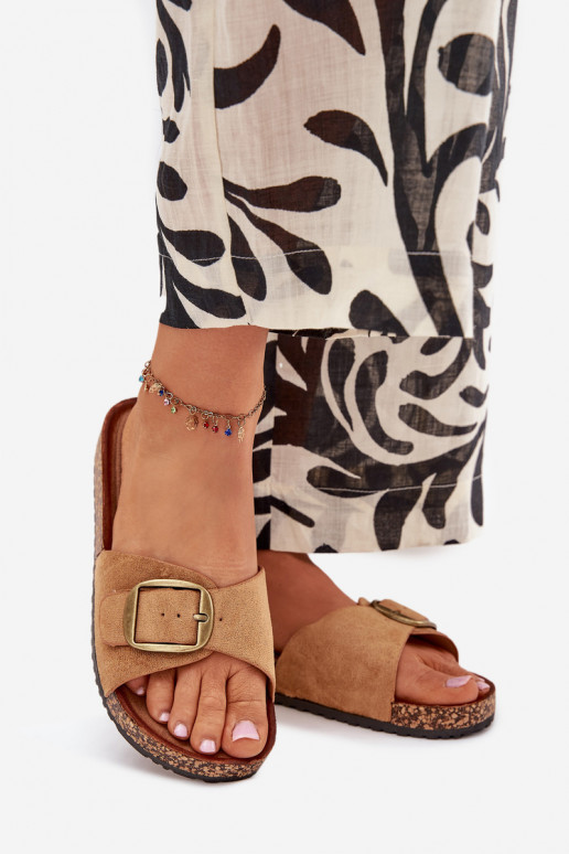 Dámske papuče s prackami s platformou Hnedá farba Zavira