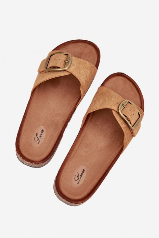 Dámske papuče s prackami s platformou Hnedá farba Zavira