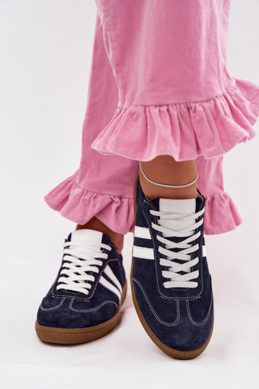 Zazoo N1068 zo semišu Nízka Tenisky model obuvi Dámske tmavomodrá