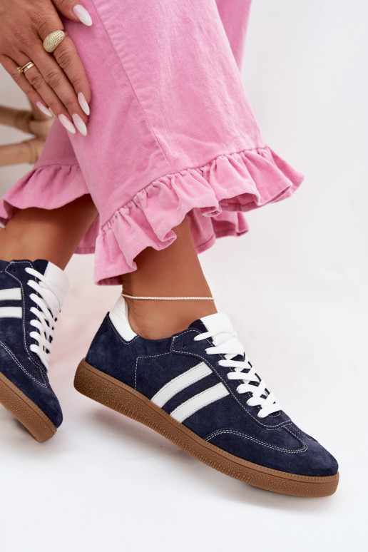 Zazoo N1068 zo semišu Nízka Tenisky model obuvi Dámske tmavomodrá