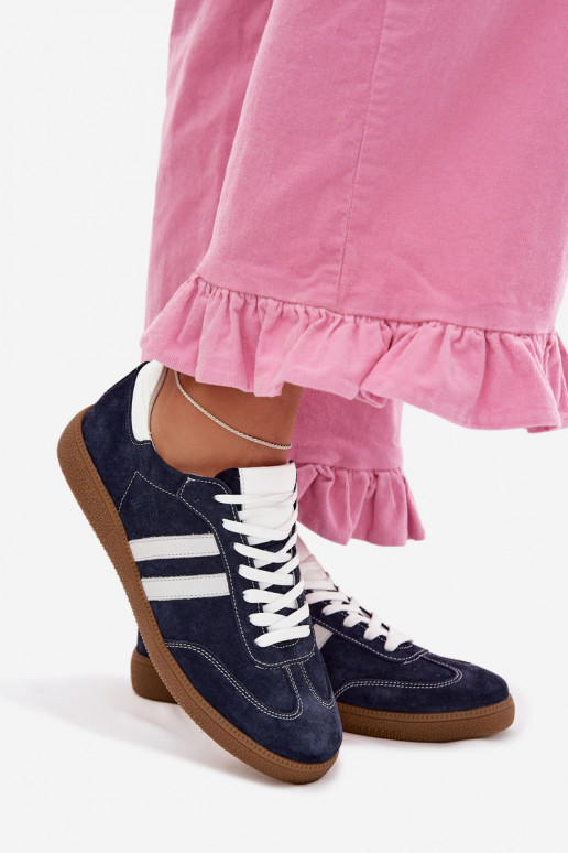 Zazoo N1068 zo semišu Nízka Tenisky model obuvi Dámske tmavomodrá