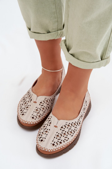 Prelamované balerínky DámskeZapnutéturalnej Skóry Sergio Leone SP-006 sivá