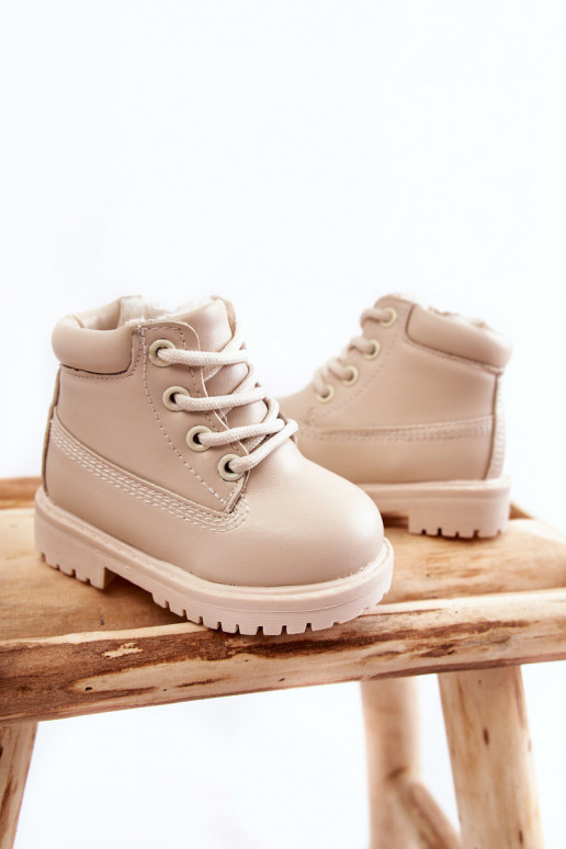 Teplé detské čižmy slonovina Dexter