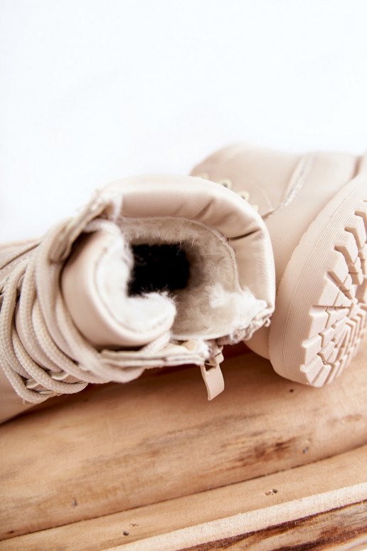 Teplé detské čižmy slonovina Dexter