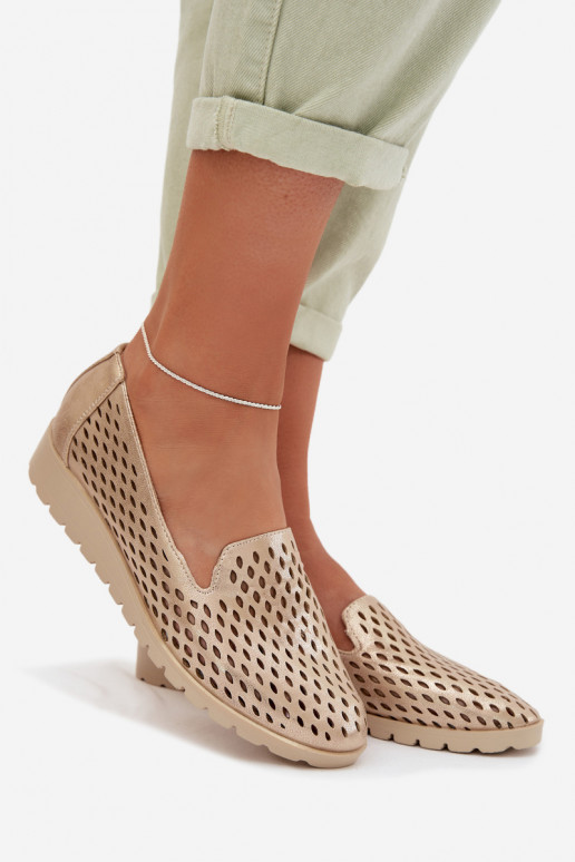 s prvkami prelamovania topánky Dámske zlatej farby Flariette