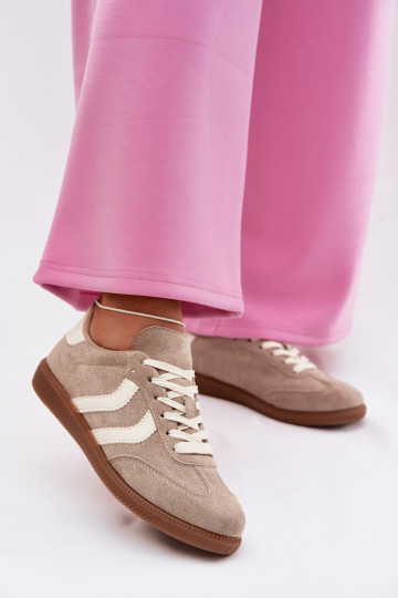 Tenisky model obuvi Dámskez eko semišuu béžová Jesavella