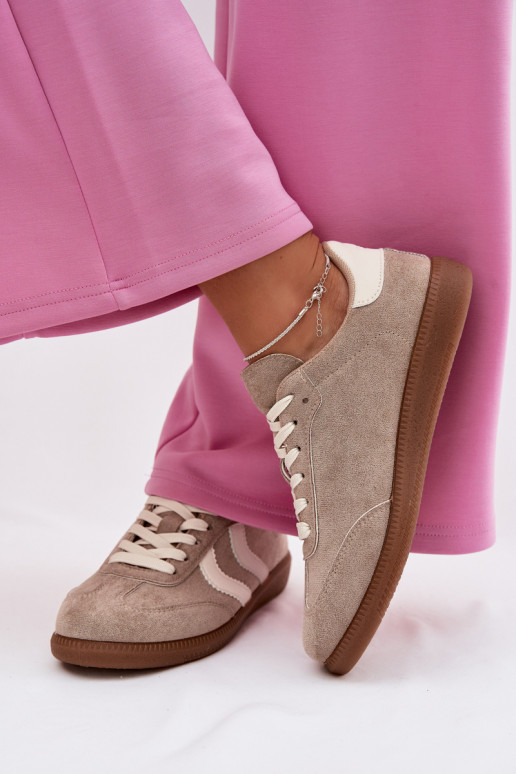 Tenisky model obuvi Dámskez eko semišuu béžová Jesavella