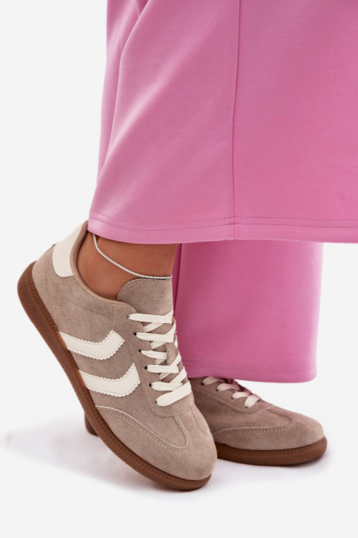 Tenisky model obuvi Dámskez eko semišuu béžová Jesavella