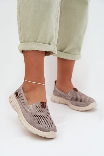 s prvkami prelamovania topánkyZapnutéturalnego zo semišuu sivá Ravinette