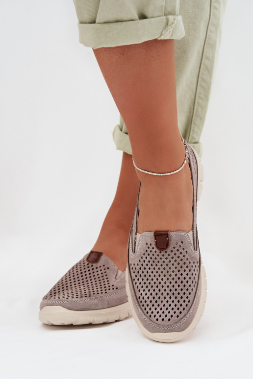 s prvkami prelamovania topánkyZapnutéturalnego zo semišuu sivá Ravinette