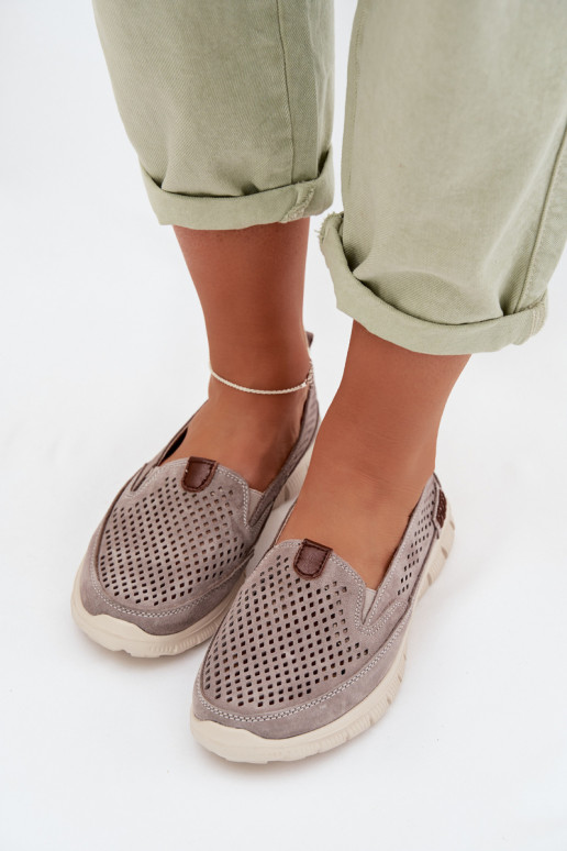 s prvkami prelamovania topánkyZapnutéturalnego zo semišuu sivá Ravinette