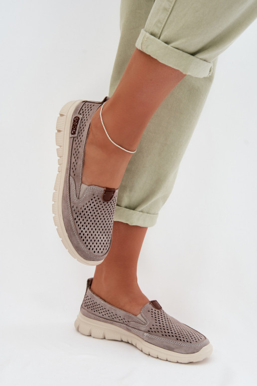 s prvkami prelamovania topánkyZapnutéturalnego zo semišuu sivá Ravinette