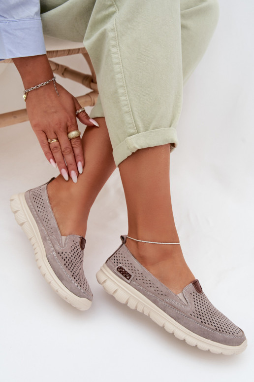 s prvkami prelamovania topánkyZapnutéturalnego zo semišuu sivá Ravinette