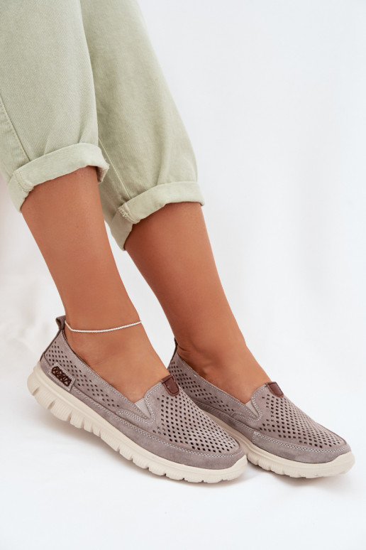 s prvkami prelamovania topánkyZapnutéturalnego zo semišuu sivá Ravinette